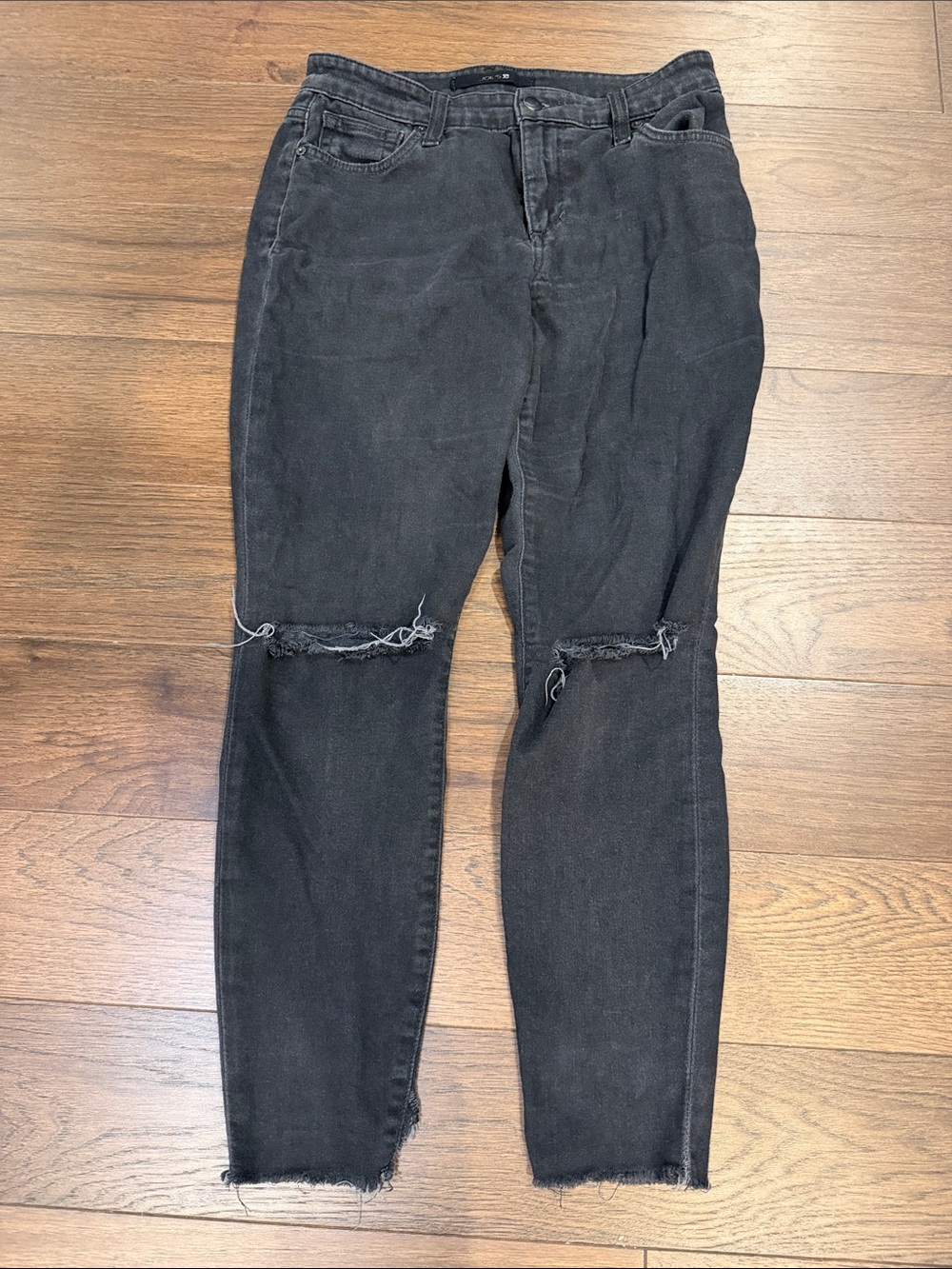 Joe's Jeans Black Distressed Skinny Jeans Size 27 - C61-128